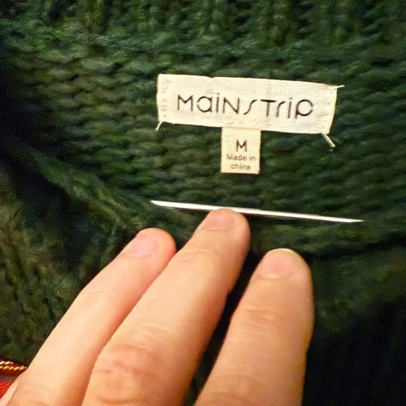 Green Sweater with Red Plaid Bow Christmas Holiday - Picture 3 of 4